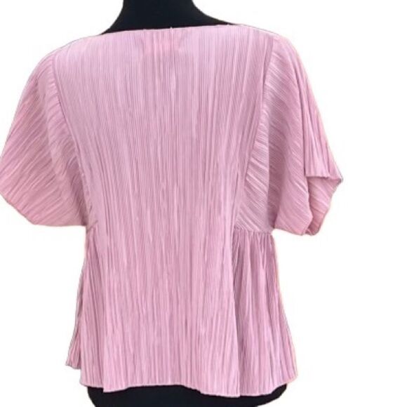 MADEWELL Mauve Texture & Thread Micropleat Short Sleeve Boxy Top Size Small - Picture 6 of 9